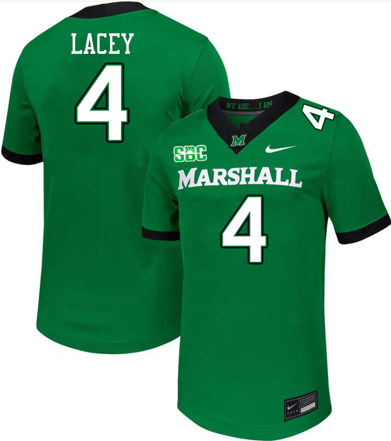 Marshall Thundering Herd #4 Demarcus Lacey College Football Jerseys,Uniforms-Green